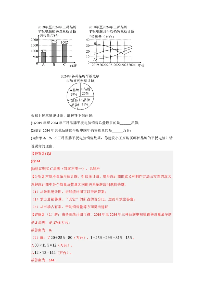第十二章数据的收集、整理与描述（单元重难点题型归纳与训练）（解析版）_初中数学_七年级数学下册（人教版）_分层作业