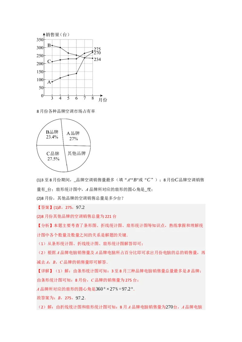第十二章数据的收集、整理与描述（单元重难点题型归纳与训练）（解析版）_初中数学_七年级数学下册（人教版）_分层作业