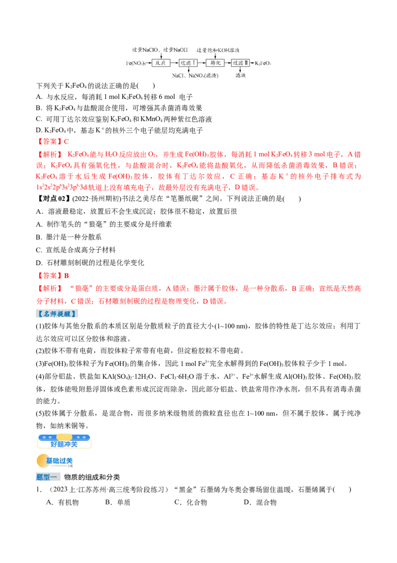 考点01物质的分类及转化（解析版）_05高考化学_新高考复习资料_2025年新高考资料_备战2025年高考化学一轮复习考点帮（江苏专用）3278150