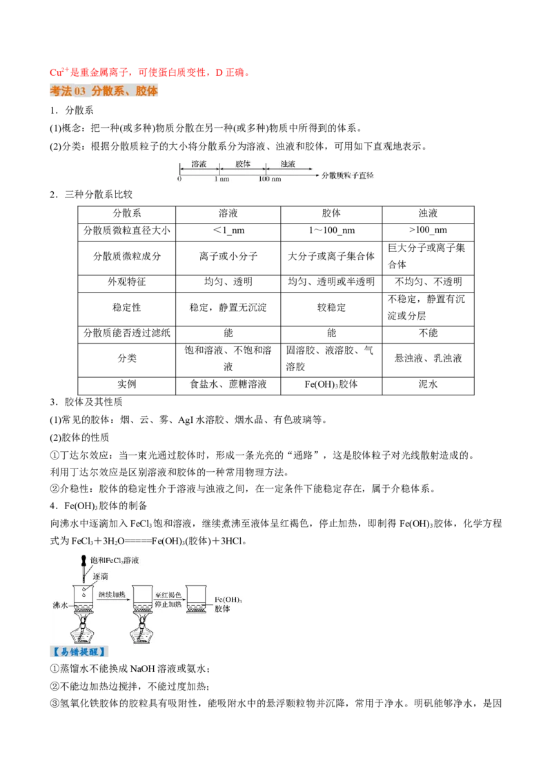 考点01物质的分类及转化（解析版）_05高考化学_新高考复习资料_2025年新高考资料_备战2025年高考化学一轮复习考点帮（江苏专用）3278150
