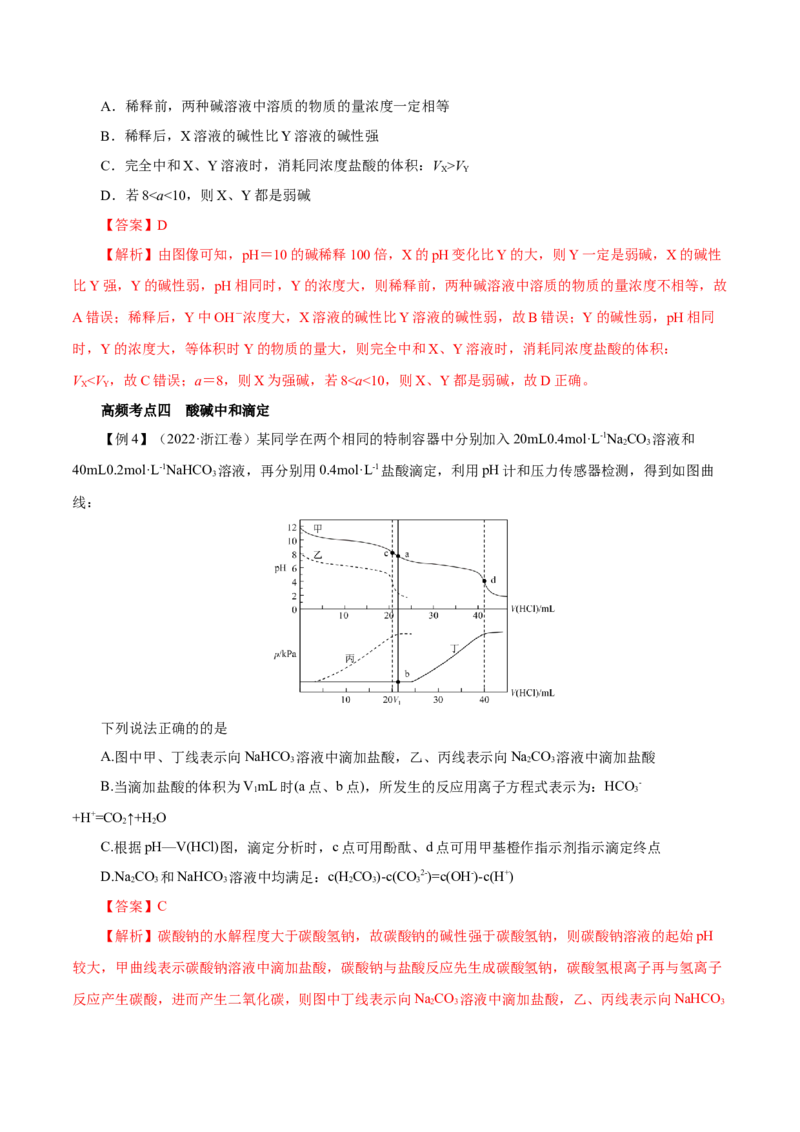 第22讲水的电离与溶液的pH（讲）-2023年高考化学一轮复习讲练测（解析版）_05高考化学_新高考复习资料_2023年新高考资料_一轮复习_2023年高考化学一轮复习讲练测（新教材新高考）