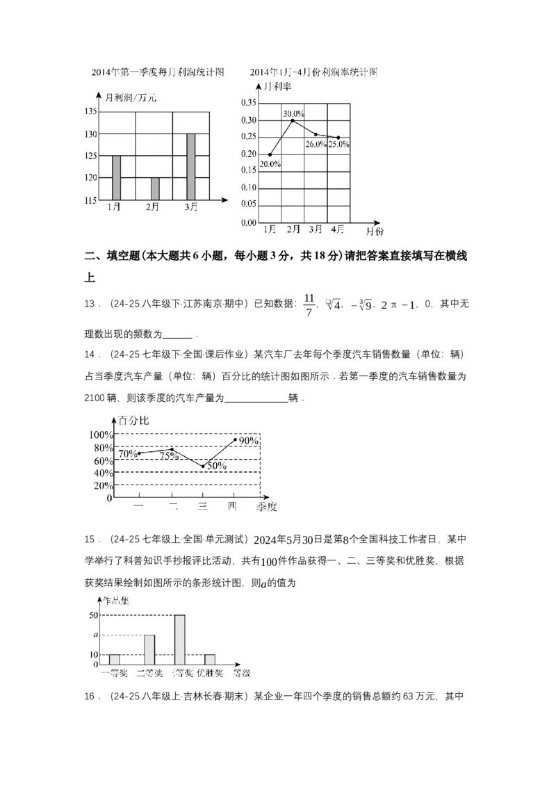 第十二章数据的收集、整理与描述单元测试（提高卷）（原卷版）_初中数学_七年级数学下册（人教版）_单元测试