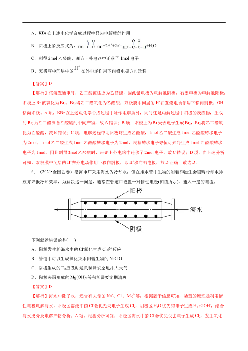 第35练电解池-2023年高考化学一轮复习小题多维练（解析版）_05高考化学_通用版（老高考）复习资料_2023年复习资料_一轮复习_2023年高考化学一轮复习小题多维练（全国通用）