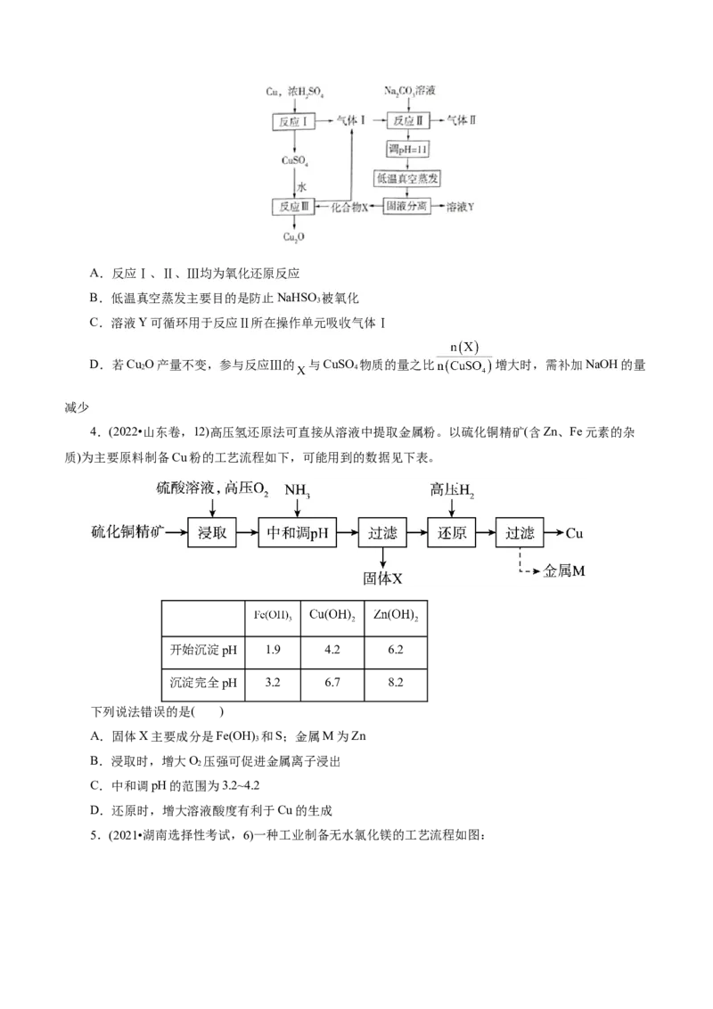 第05讲工业流程解题策略(练习)(原卷版)_05高考化学_2025年新高考资料_一轮复习_2025年高考化学一轮复习讲练测（新教材新高考）_第八章水溶液中的离子反应与平衡
