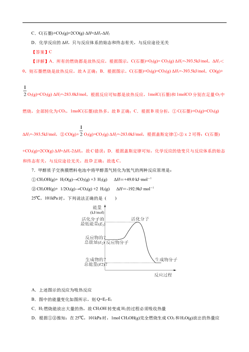 第24练反应热-2023年高考化学一轮复习小题多维练（解析版）_05高考化学_通用版（老高考）复习资料_2023年复习资料_一轮复习_2023年高考化学一轮复习小题多维练（全国通用）