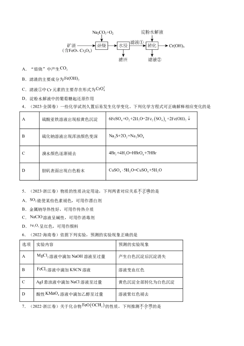 第02讲铁及其重要化合物（讲义）（原卷版）_05高考化学_新高考复习资料_2025年新高考资料_上好课2025年高考化学一轮复习讲练测（新教材新高考）_第三章金属及其化合物