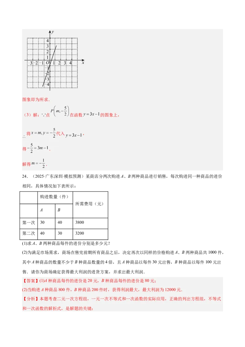 第十九章一次函数重难点检测卷（教师版）_初中数学_八年级数学下册（人教版）_重难点专题提升-V7_2025版