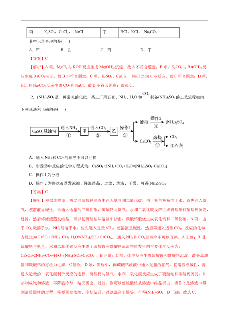第02练离子反应-2023年高考化学一轮复习小题多维练（解析版）_05高考化学_通用版（老高考）复习资料_2023年复习资料_一轮复习_2023年高考化学一轮复习小题多维练（全国通用）