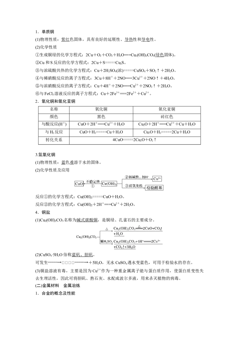 第3章第15讲　金属材料　金属冶炼---2023年高考化学一轮复习（新高考）_05高考化学_新高考复习资料_2023年新高考资料_一轮复习_2023年新高考大一轮复习讲义