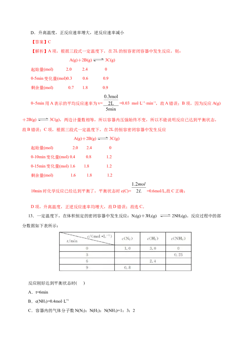 第16练化学反应的速率与限度-2023年高考化学一轮复习小题多维练（解析版）_05高考化学_新高考复习资料_2023年新高考资料_一轮复习_2023年新高考化学一轮复习小题多维练