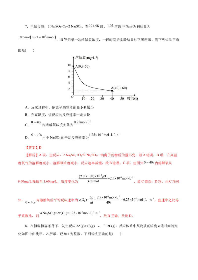 第16练化学反应的速率与限度-2023年高考化学一轮复习小题多维练（解析版）_05高考化学_新高考复习资料_2023年新高考资料_一轮复习_2023年新高考化学一轮复习小题多维练