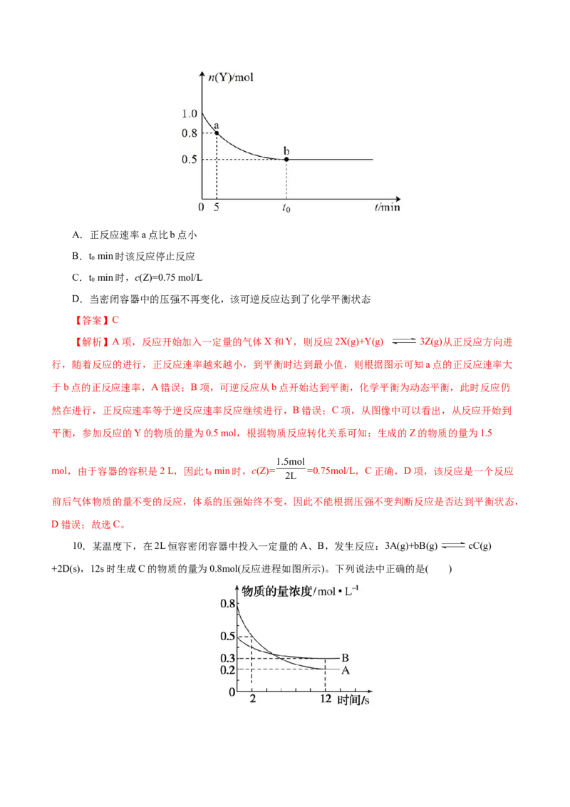 第16练化学反应的速率与限度-2023年高考化学一轮复习小题多维练（解析版）_05高考化学_新高考复习资料_2023年新高考资料_一轮复习_2023年新高考化学一轮复习小题多维练