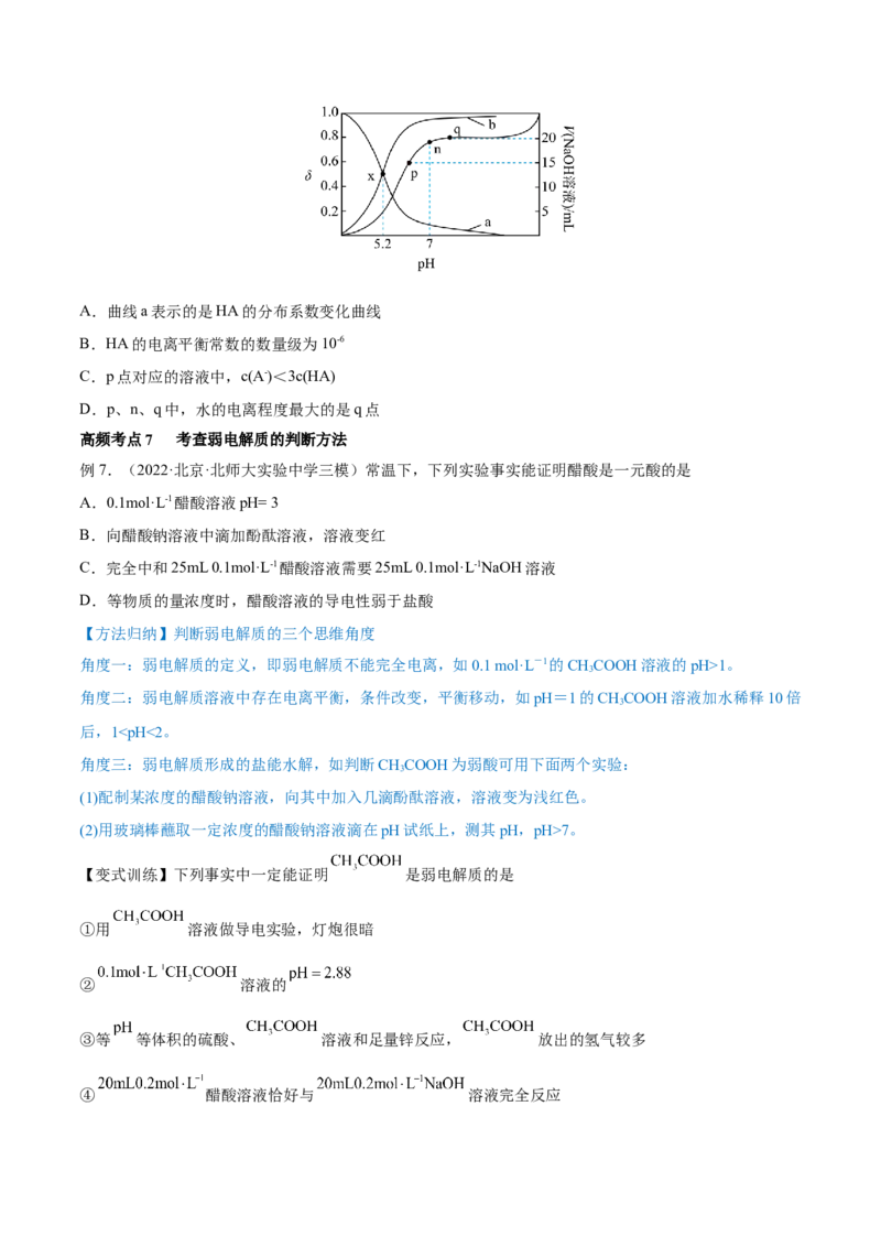 第23讲弱电解质的电离平衡（讲）-2023年高考化学一轮复习讲练测（全国通用）（原卷版）_05高考化学_通用版（老高考）复习资料_2023年复习资料_一轮复习