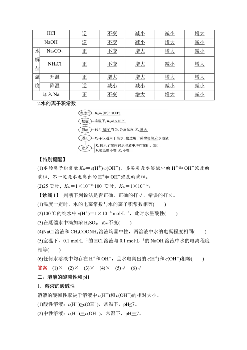 第2讲　水的电离和溶液的pH_05高考化学_新高考复习资料_2023年新高考资料_一轮复习_2023年新高考大一轮复习讲义_2023年高考化学一轮复习讲义（新高考）_赠补充习题