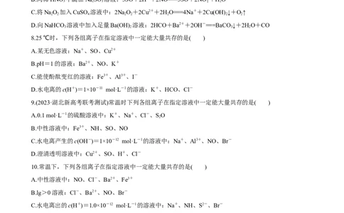 第4、5讲　离子反应、离子共存、推断、检验（学生版）_05高考化学_新高考复习资料_2024年新高考资料_一轮复习资料_大一轮课堂2024年高考化学大一轮复习课件+习题_习题