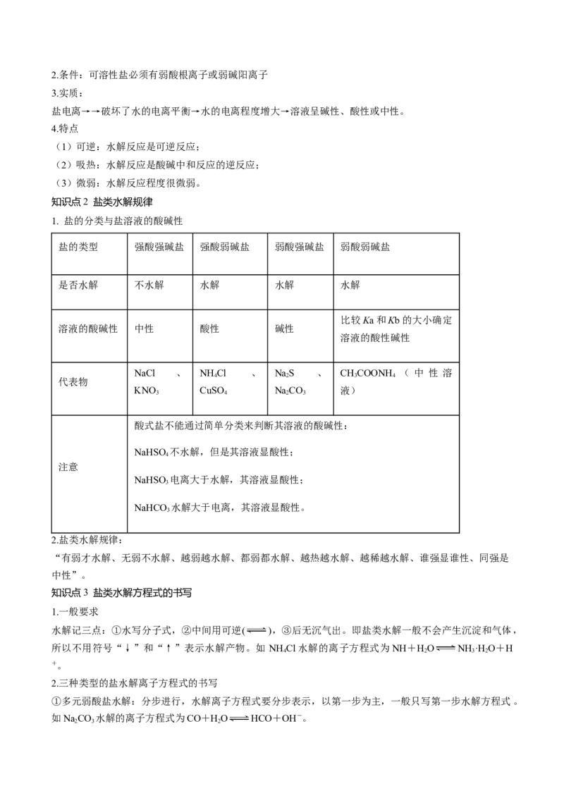 第30讲盐类水解（讲义）（解析版）_05高考化学_2024年新高考资料_1.2024一轮复习_2024年高考化学一轮复习讲练测（新教材新高考）_第30讲盐类水解（讲义）