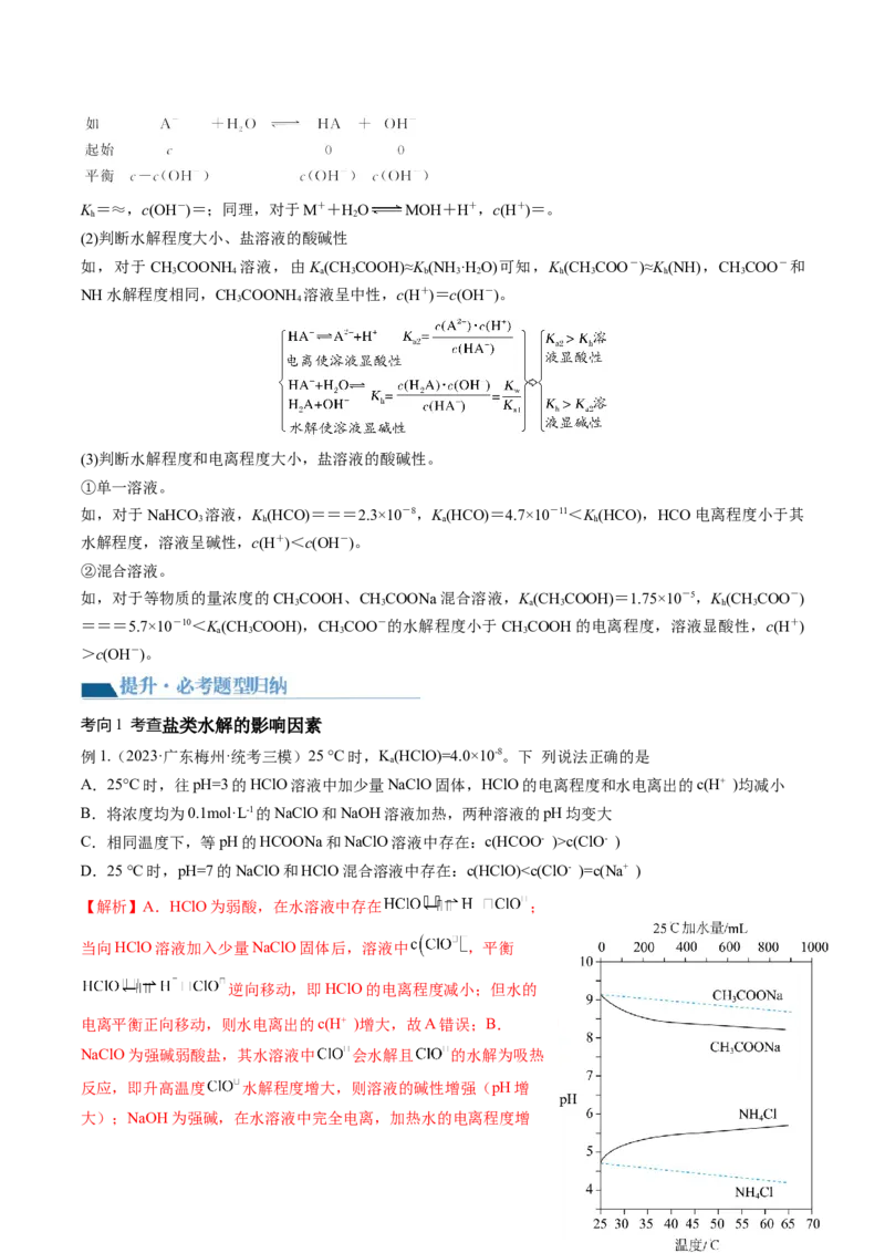 第30讲盐类水解（讲义）（解析版）_05高考化学_2024年新高考资料_1.2024一轮复习_2024年高考化学一轮复习讲练测（新教材新高考）_第30讲盐类水解（讲义）