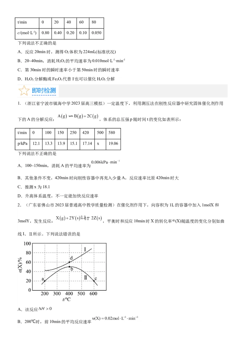 考点1化学反应速率（核心考点精讲精练）-备战2024年高考化学一轮复习考点帮（新高考专用）（原卷版）_05高考化学_新高考复习资料_2024年新高考资料_一轮复习资料