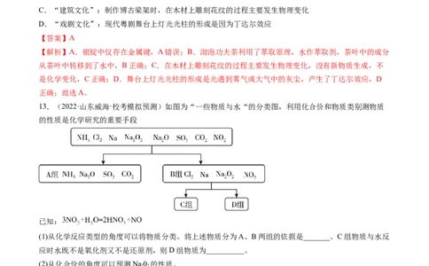 第04讲物质的组成、性质和分类（练习）（解析版）_05高考化学_新高考复习资料_2024年新高考资料_一轮复习资料_完2024年高考化学一轮复习讲练测(课件+讲义+练习)（新高考）