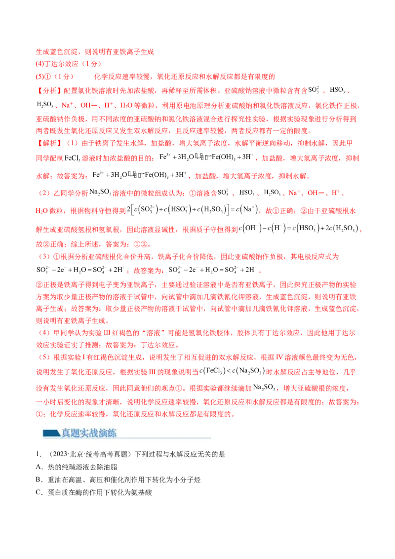 第30讲盐类水解（练习）（解析版）_05高考化学_2024年新高考资料_1.2024一轮复习_2024年高考化学一轮复习讲练测（新教材新高考）_第30讲盐类水解（练习）