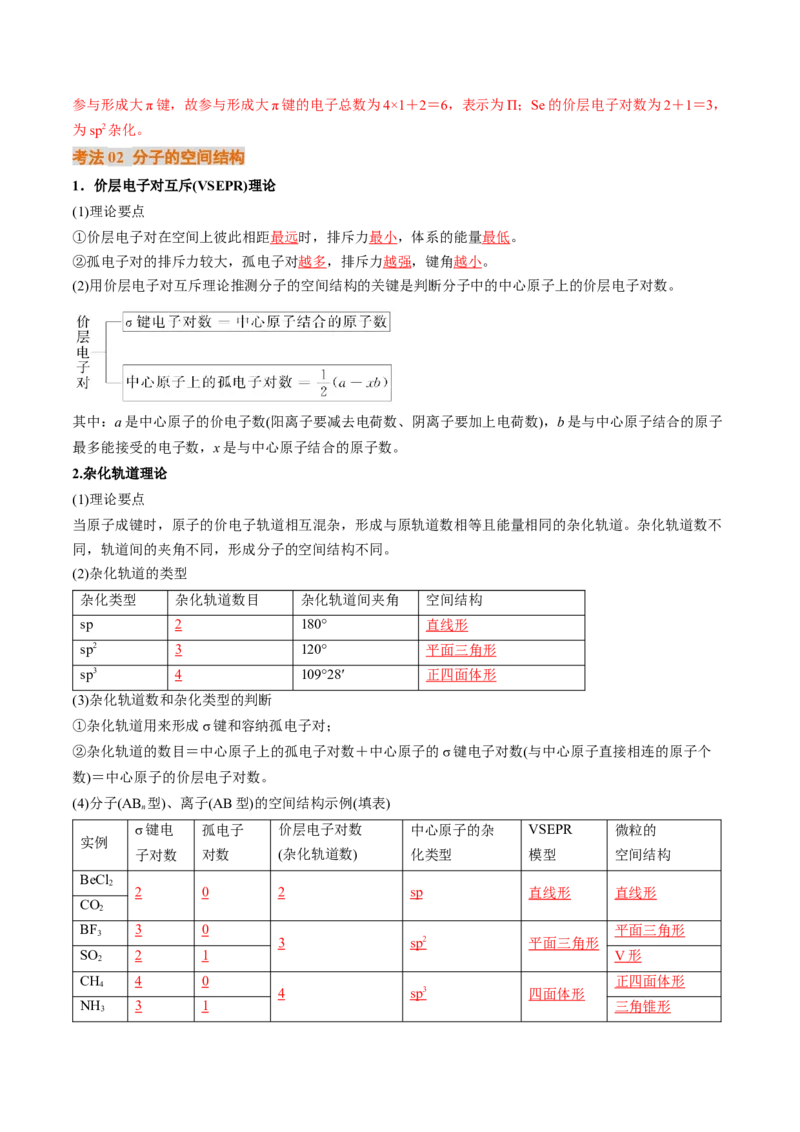 考点19分子结构与性质、化学键（核心考点精讲精练）-备战2025年高考化学一轮复习考点帮（新高考通用）（解析版）_05高考化学_2025年新高考资料_一轮复习
