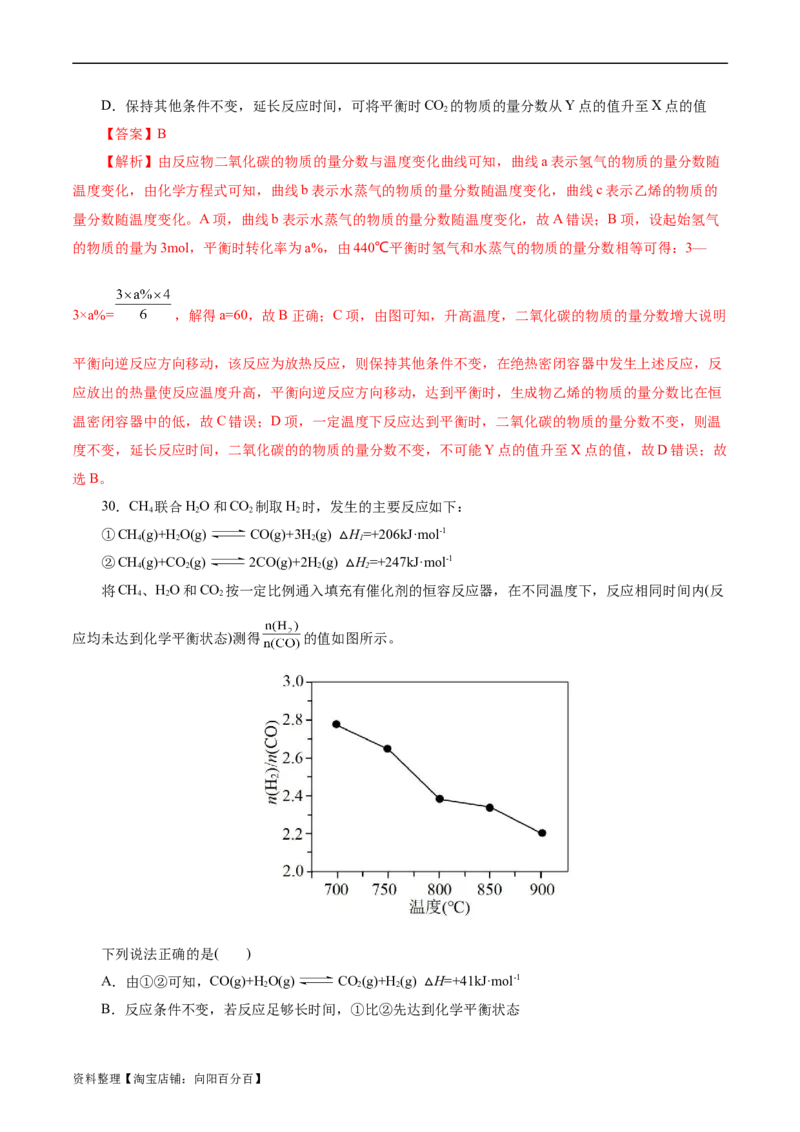 考点25化学反应速率与平衡图象(好题冲关)(解析版)_05高考化学_通用版（老高考）复习资料_2024年复习资料_完备战2024年高考化学一轮复习考点帮（全国通用）