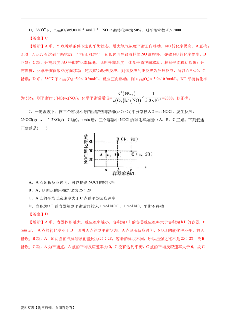 考点25化学反应速率与平衡图象(好题冲关)(解析版)_05高考化学_通用版（老高考）复习资料_2024年复习资料_完备战2024年高考化学一轮复习考点帮（全国通用）