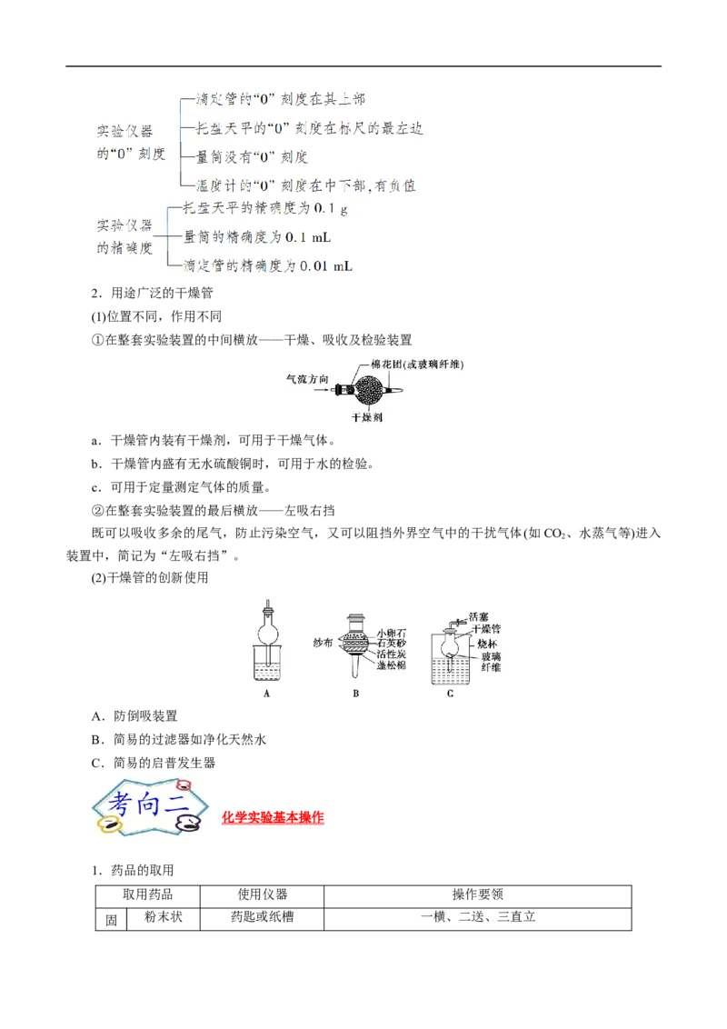 考点49化学实验基础（解析版）_05高考化学_通用版（老高考）复习资料_2023年复习资料_一轮复习_备战2023年高考化学一轮复习考点帮（全国通用）