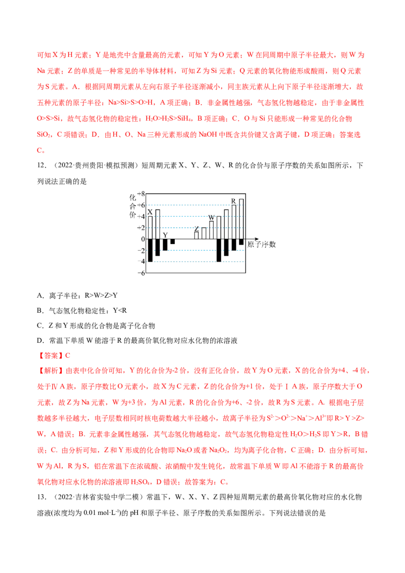 第五章物质结构元素周期律（测）-2023年高考化学一轮复习讲练测（全国通用）（解析版）_05高考化学_通用版（老高考）复习资料_2023年复习资料_一轮复习