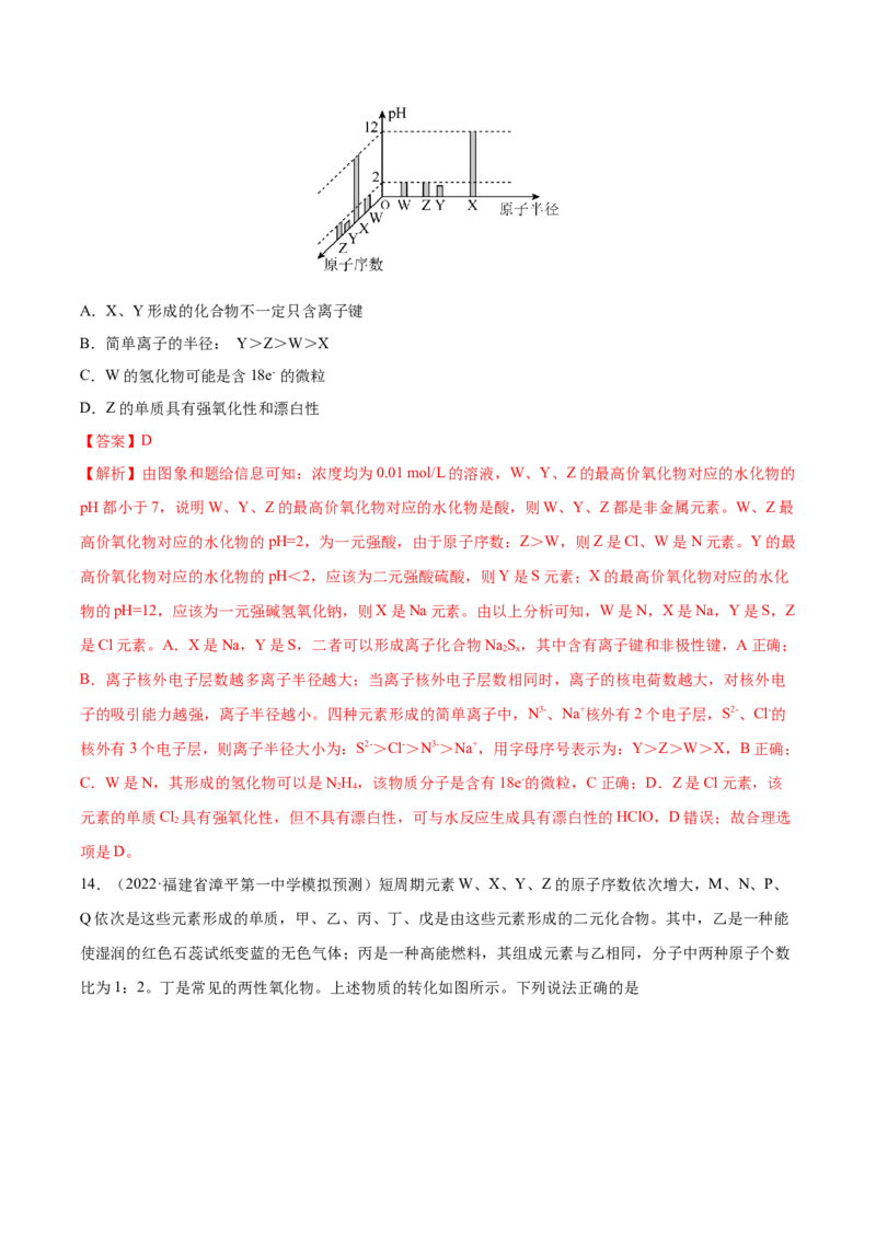 第五章物质结构元素周期律（测）-2023年高考化学一轮复习讲练测（全国通用）（解析版）_05高考化学_通用版（老高考）复习资料_2023年复习资料_一轮复习