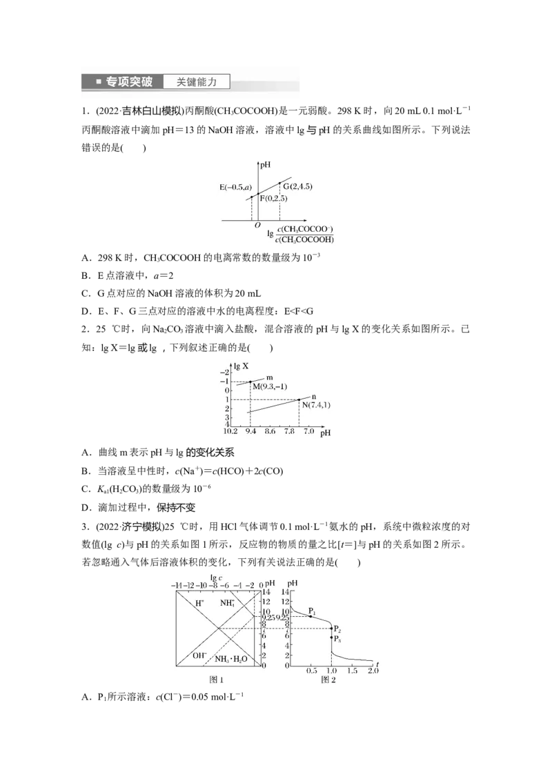 第9章第56讲　反应过程中溶液粒子浓度变化的图像分析_05高考化学_2024年新高考资料_1.2024一轮复习_2024年高考化学一轮复习讲义（新人教新高考版）_学生版在此文件夹_大一轮复习讲义