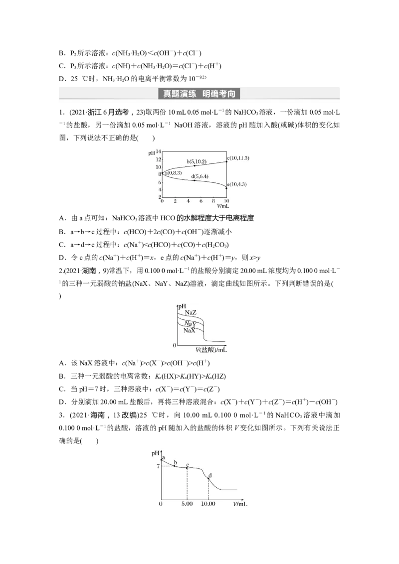 第9章第56讲　反应过程中溶液粒子浓度变化的图像分析_05高考化学_2024年新高考资料_1.2024一轮复习_2024年高考化学一轮复习讲义（新人教新高考版）_学生版在此文件夹_大一轮复习讲义