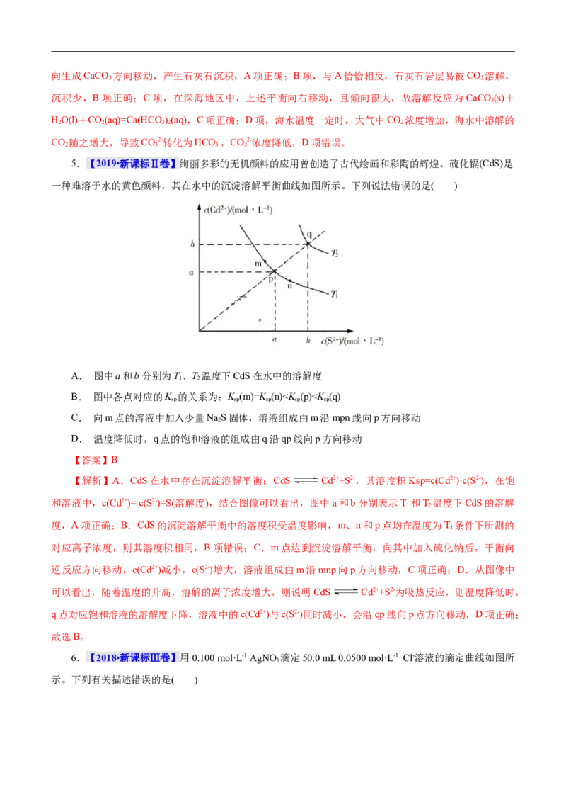 考点29沉淀溶解平衡（解析版）_05高考化学_通用版（老高考）复习资料_2023年复习资料_一轮复习_备战2023年高考化学一轮复习考点帮（全国通用）