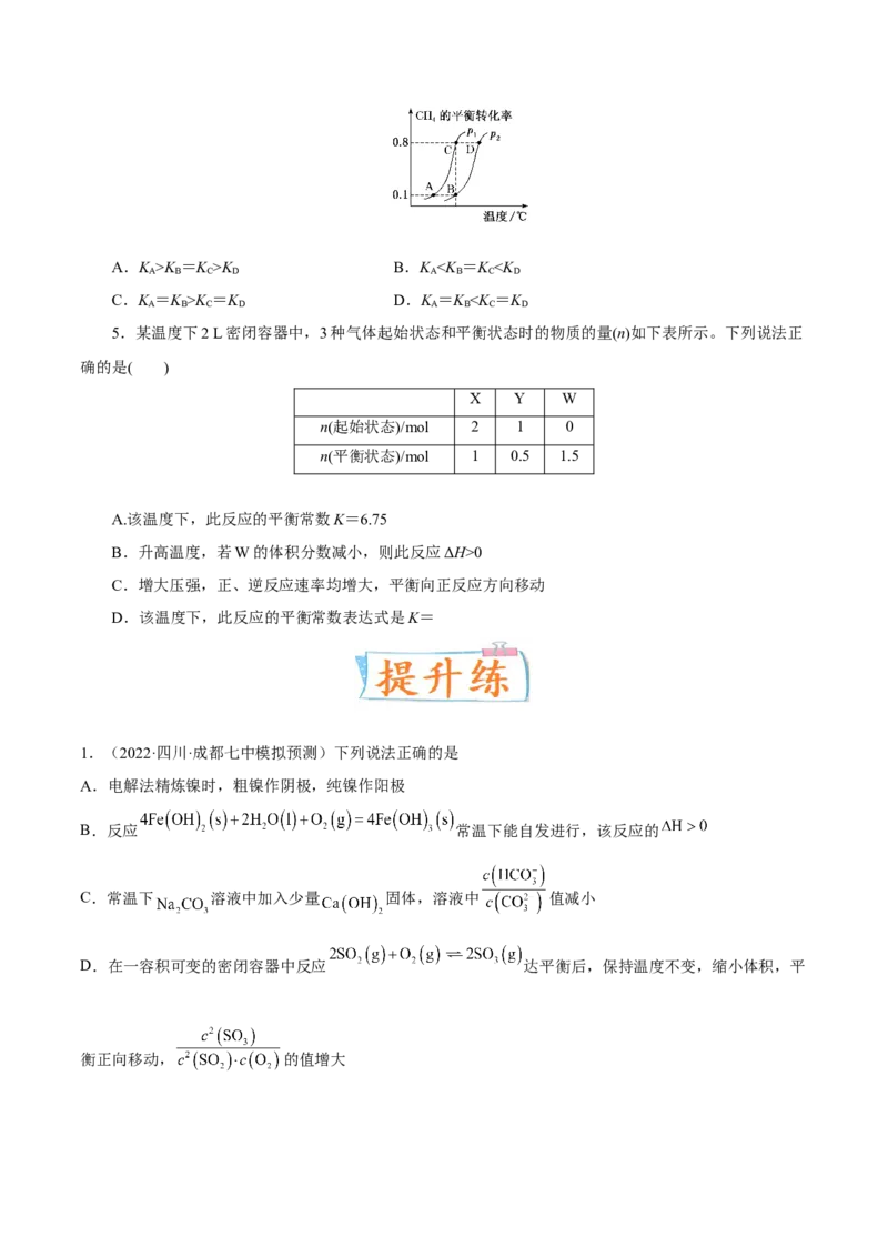 考向24化学平衡常数化学反应方向与调控-备战2023年高考化学一轮复习考点微专题（新高考地区专用）_05高考化学_新高考复习资料_2023年新高考资料_一轮复习