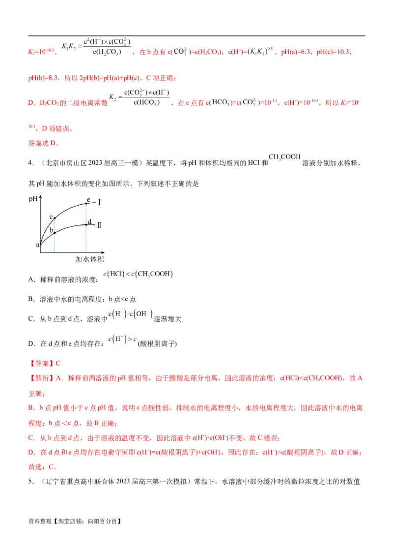 考点1电离平衡（核心考点精讲精练（解析版）_05高考化学_新高考复习资料_2024年新高考资料_一轮复习资料_完备战2024年高考化学一轮复习考点帮（新高考专用）