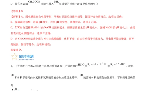 考点1电离平衡（核心考点精讲精练（解析版）_05高考化学_新高考复习资料_2024年新高考资料_一轮复习资料_完备战2024年高考化学一轮复习考点帮（新高考专用）