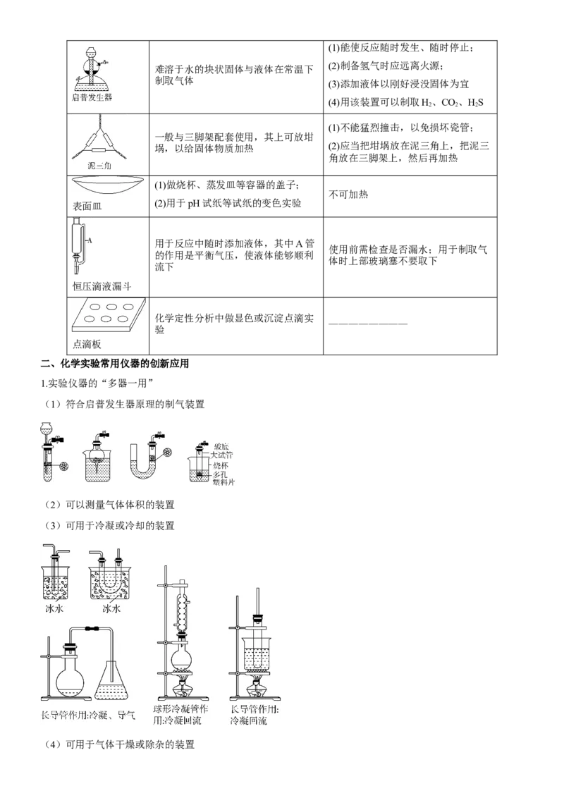 考点1常见仪器使用和实验基本操作（核心考点精讲精练（原卷版）_05高考化学_新高考复习资料_2024年新高考资料_一轮复习资料_完备战2024年高考化学一轮复习考点帮（新高考专用）