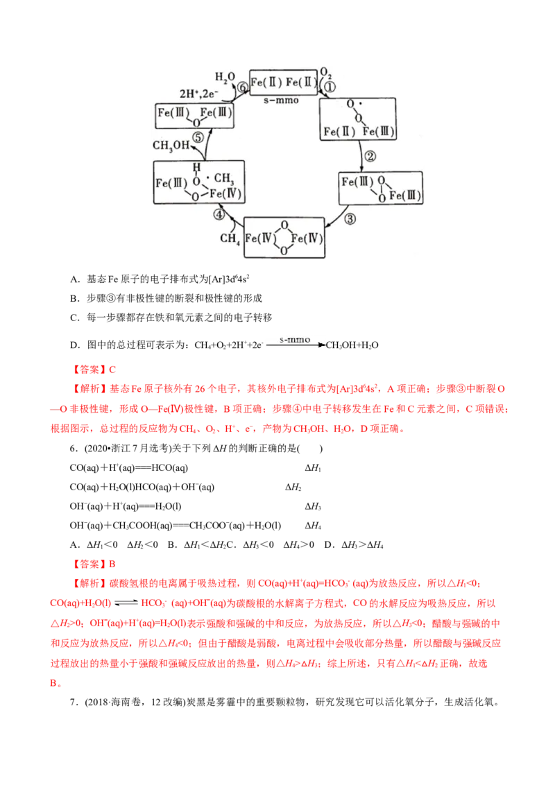 第01讲化学反应的热效应(练习)(解析版)_05高考化学_2025年新高考资料_一轮复习_2025年高考化学一轮复习讲练测（新教材新高考）_第六章化学反应与能量