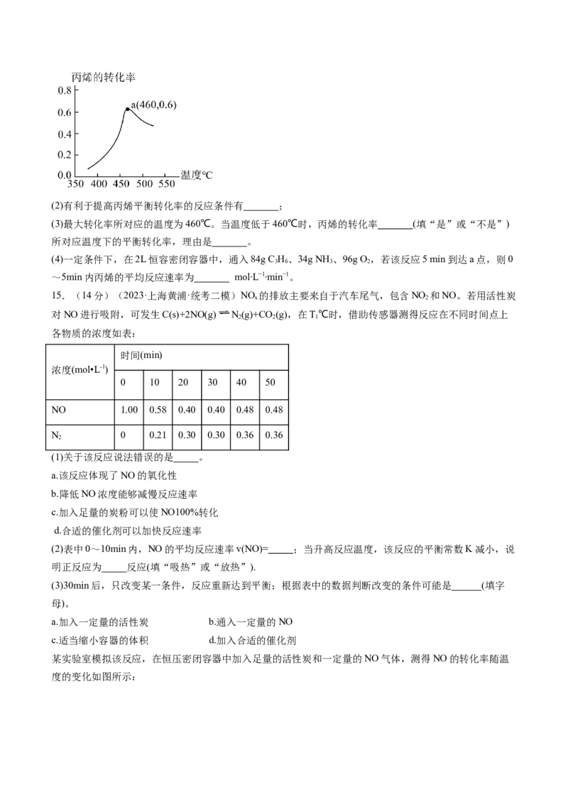 第25讲化学反应平衡（练习）（原卷版）_05高考化学_2024年新高考资料_1.2024一轮复习_2024年高考化学一轮复习讲练测（新教材新高考）_第25讲化学反应平衡（练习）