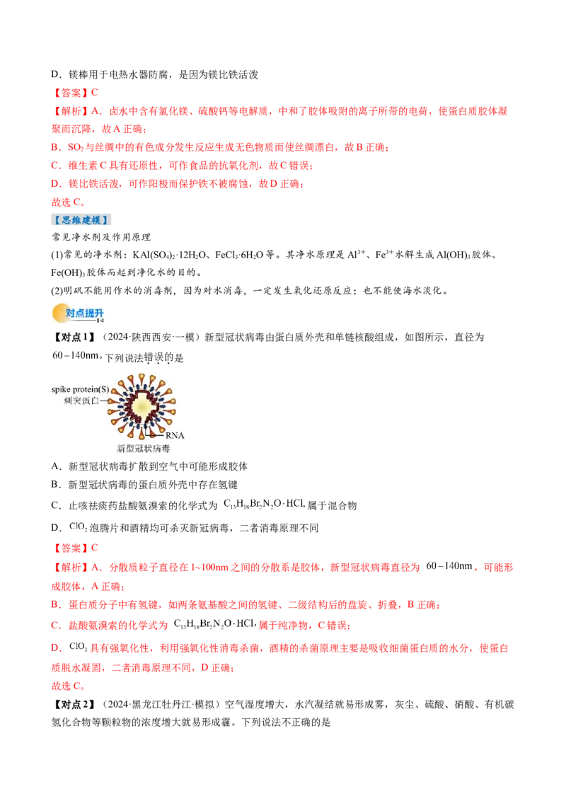 考点01物质的分类及转化（核心考点精讲精练）-备战2025年高考化学一轮复习考点帮（新高考通用）（解析版）_05高考化学_2025年新高考资料_一轮复习_备战2025年高考化学一轮复习考点帮