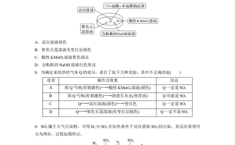 第五章　第19练　硫及其氧化物_05高考化学_2025年新高考资料_一轮复习_2025大一轮复习讲义+课件（完结）_2025大一轮复习讲义化学学生用书Word版文档全书_2025一轮复习74练