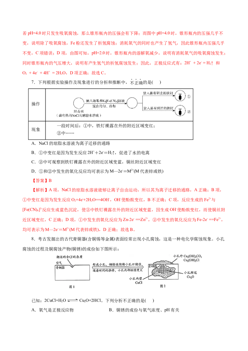 第36练金属的腐蚀与防护-2023年高考化学一轮复习小题多维练（解析版）_05高考化学_新高考复习资料_2023年新高考资料_一轮复习_2023年新高考化学一轮复习小题多维练