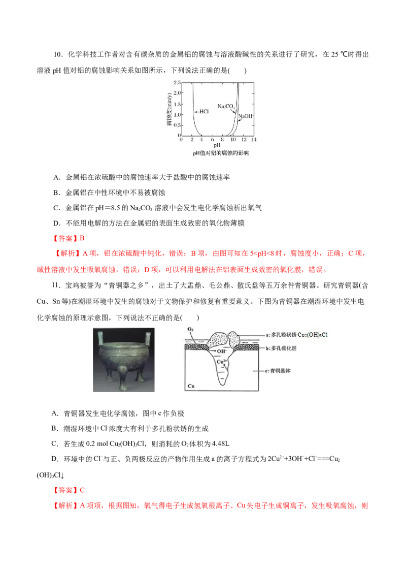 第36练金属的腐蚀与防护-2023年高考化学一轮复习小题多维练（解析版）_05高考化学_新高考复习资料_2023年新高考资料_一轮复习_2023年新高考化学一轮复习小题多维练