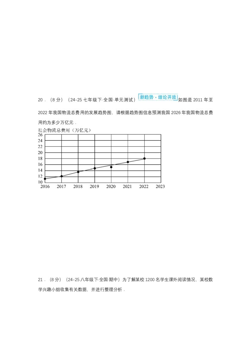 第十二章数据的收集、整理与描述单元测试（基础卷）（原卷版）_初中数学_七年级数学下册（人教版）_单元测试