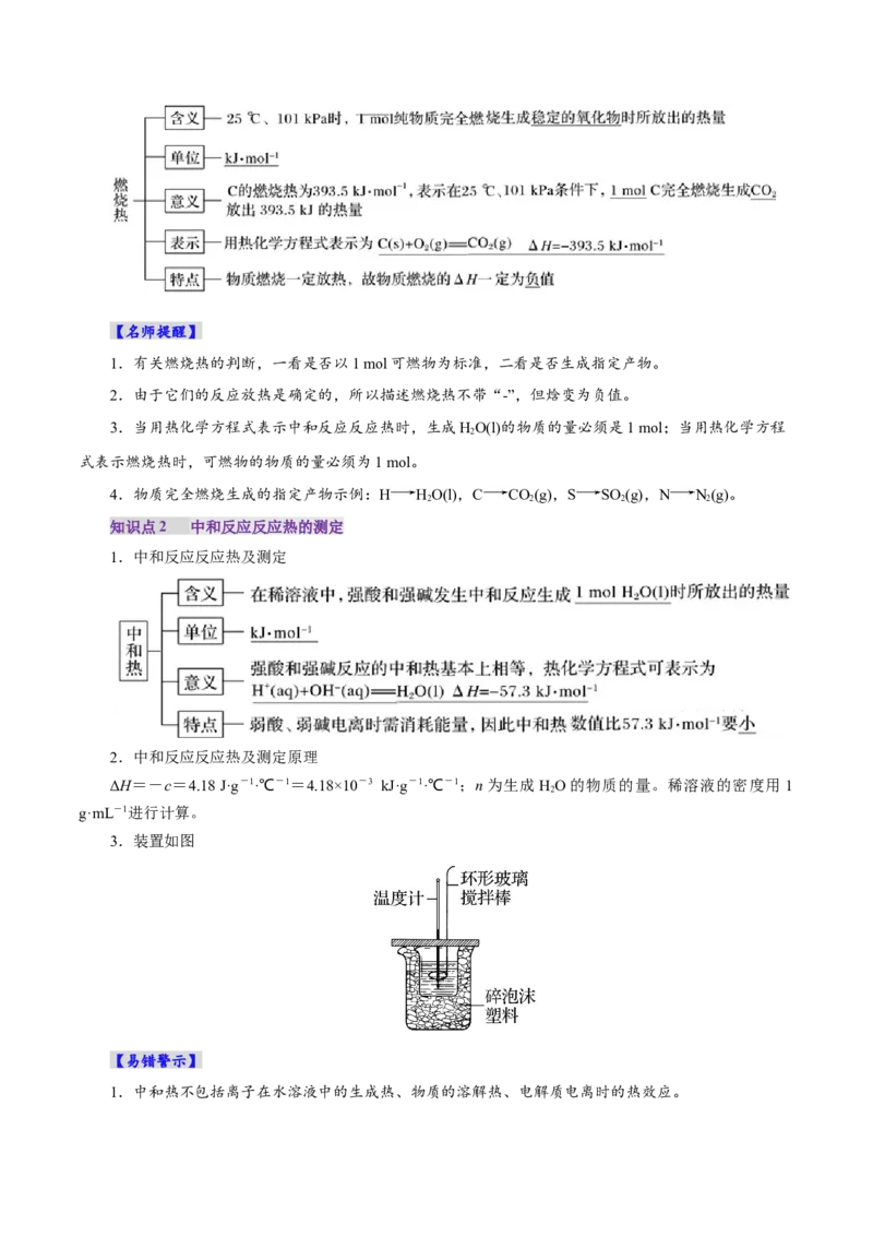 第01讲化学反应的热效应(讲义)(解析版)_05高考化学_2025年新高考资料_一轮复习_2025年高考化学一轮复习讲练测（新教材新高考）_第六章化学反应与能量