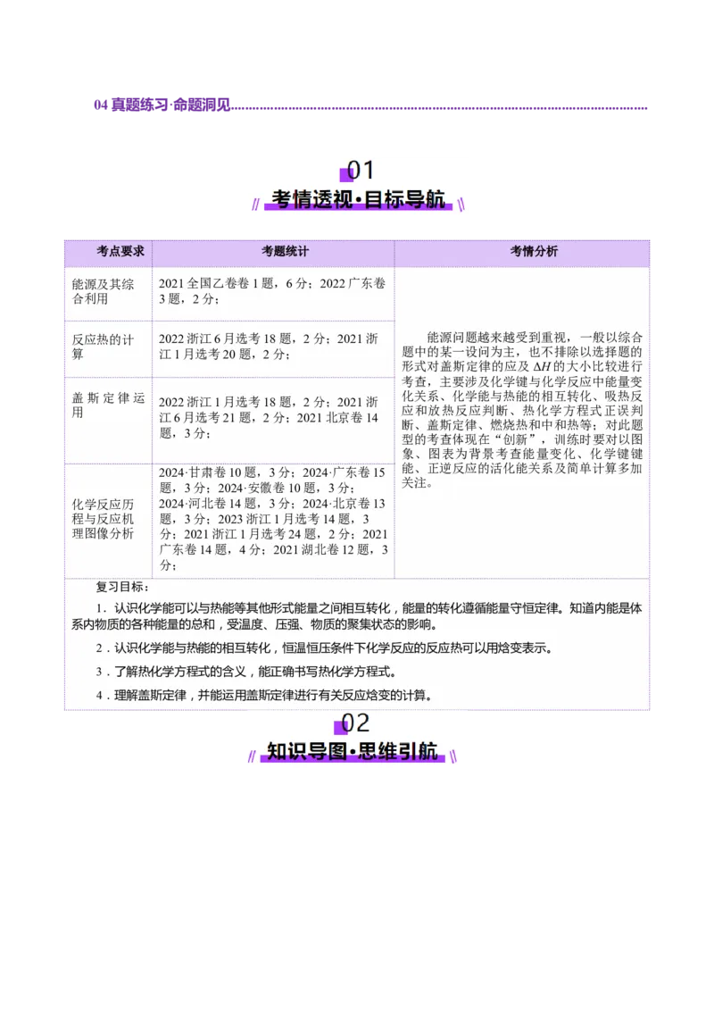 第01讲化学反应的热效应(讲义)(解析版)_05高考化学_2025年新高考资料_一轮复习_2025年高考化学一轮复习讲练测（新教材新高考）_第六章化学反应与能量