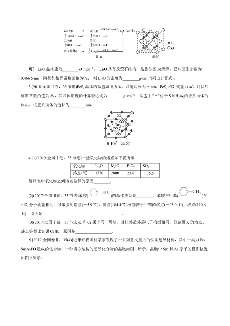 第31讲晶体结构与性质（练）-2023年高考化学一轮复习讲练测（新教材新高考）（原卷版）_05高考化学_新高考复习资料_2023年新高考资料_一轮复习