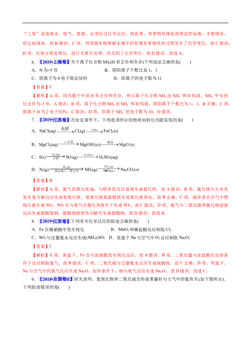 考点11氮及其化合物（解析版）_05高考化学_通用版（老高考）复习资料_2023年复习资料_一轮复习_备战2023年高考化学一轮复习考点帮（全国通用）