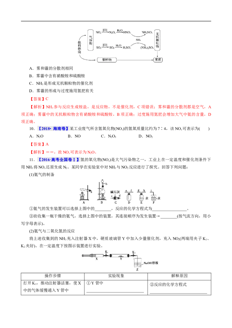 考点11氮及其化合物（解析版）_05高考化学_通用版（老高考）复习资料_2023年复习资料_一轮复习_备战2023年高考化学一轮复习考点帮（全国通用）
