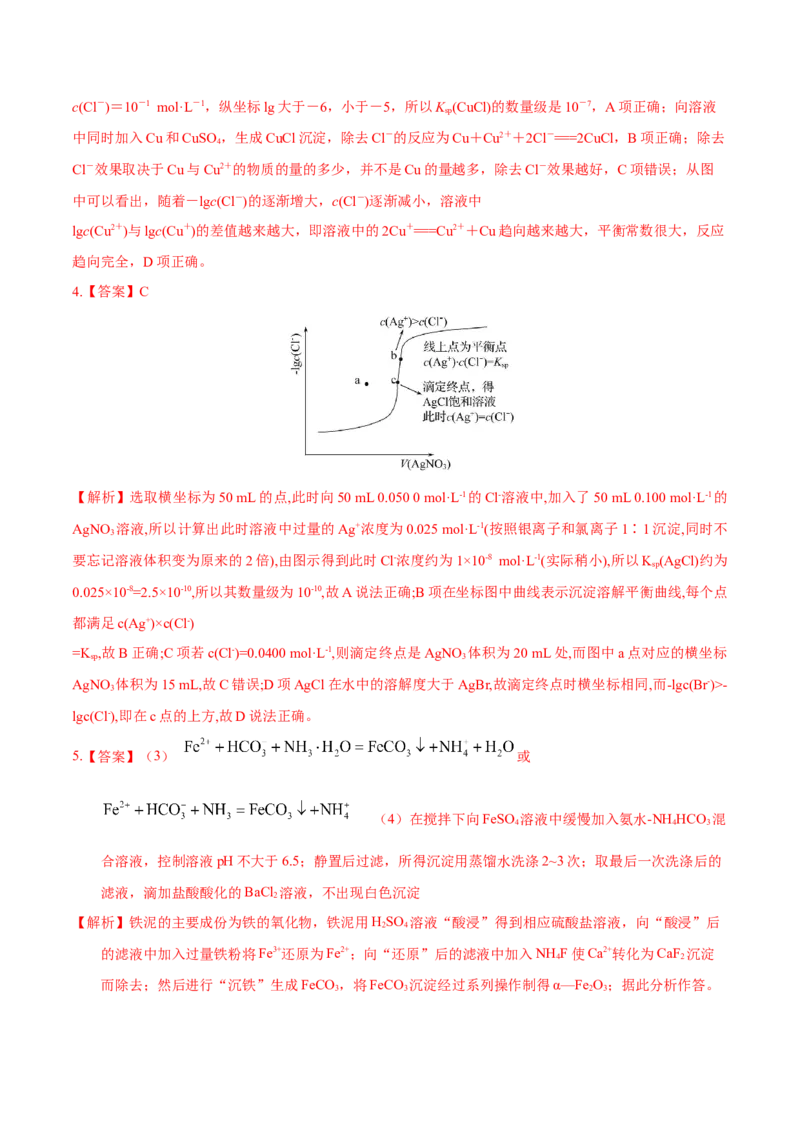 考向28沉淀溶解平衡-备战2023年高考化学一轮复习考点微专题（新高考地区专用）_05高考化学_新高考复习资料_2023年新高考资料_一轮复习